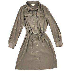 Banana Republic Olive Green Utility Shirt Dress